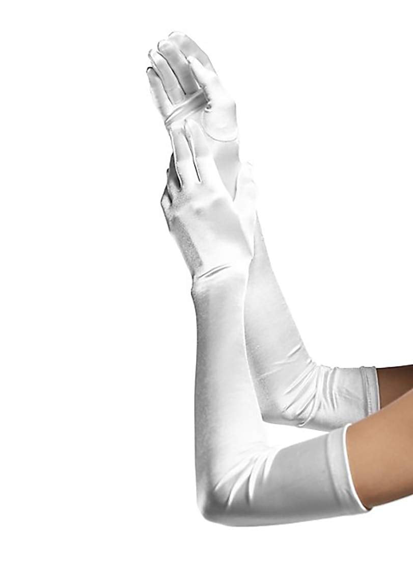 SACASUSA 23" Extra Long Super Stretch Over the Elbow Party Bridal Dance Sexy Satin Gloves A-Grade Quality 16BL 58cm
