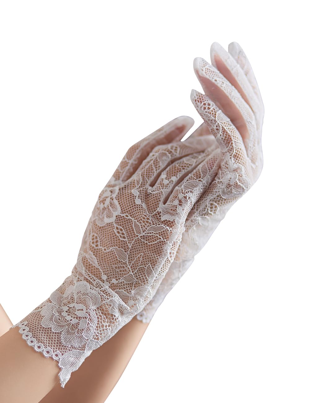 Short Bridal Elegant Lace Gloves Women Tea Party Gloves