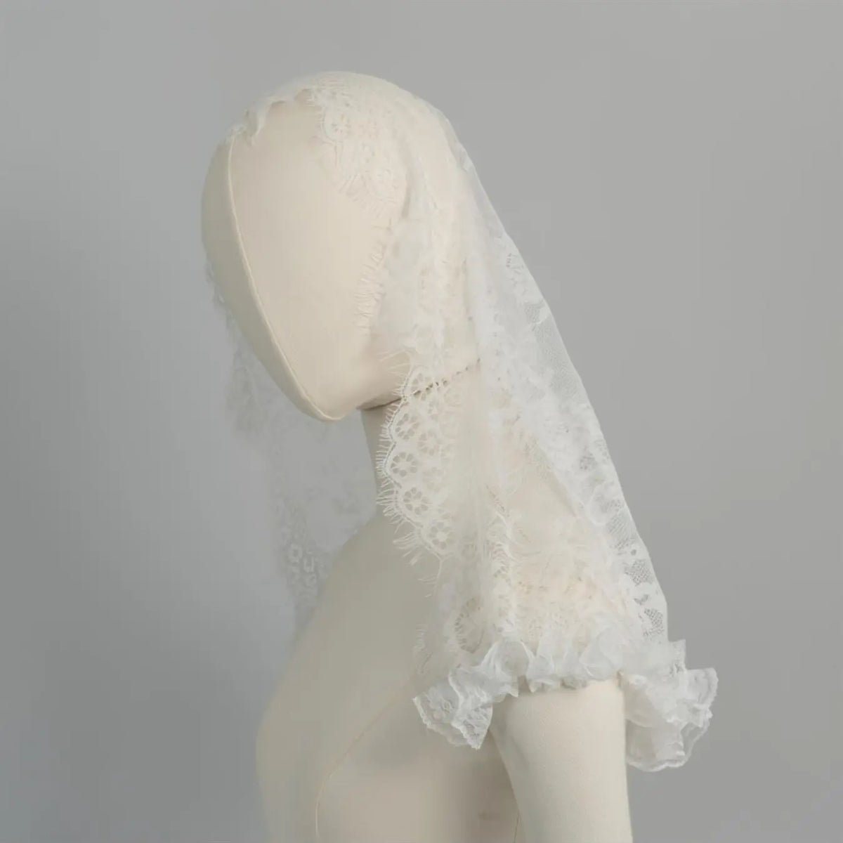 Bridal lace veil new style floral headpiece wedding accessory short sheer single-layer face cover