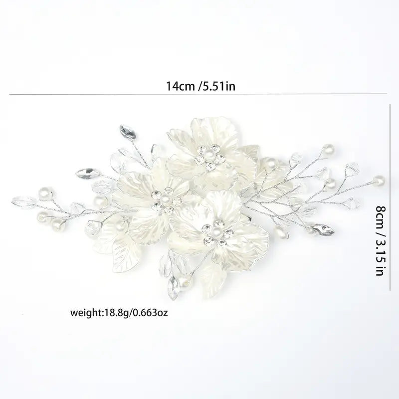 Handmade Pearl Bridal Hairpin - Alloy Stone Crystal Clip, Wedding Hair Accessory for Brides