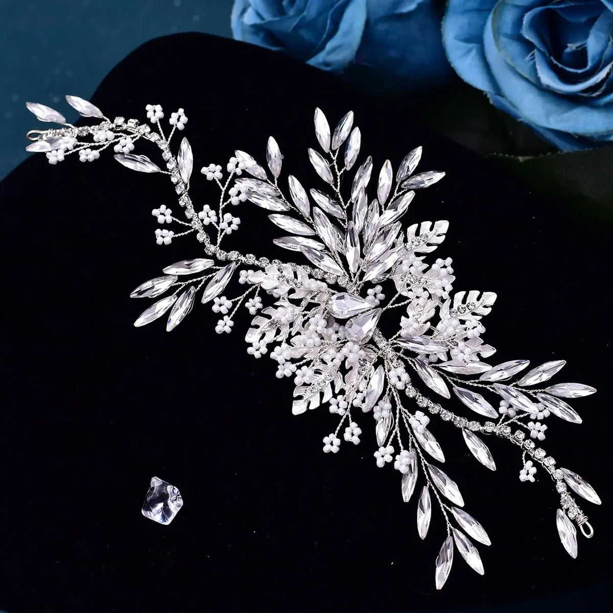Rhinestone Decorated Bridal Headwear Tiara, Elegant Snowflake Design Hair Accessories for Wedding Bridal Party Formal Occasions, Fashion Hair Accessories for Women