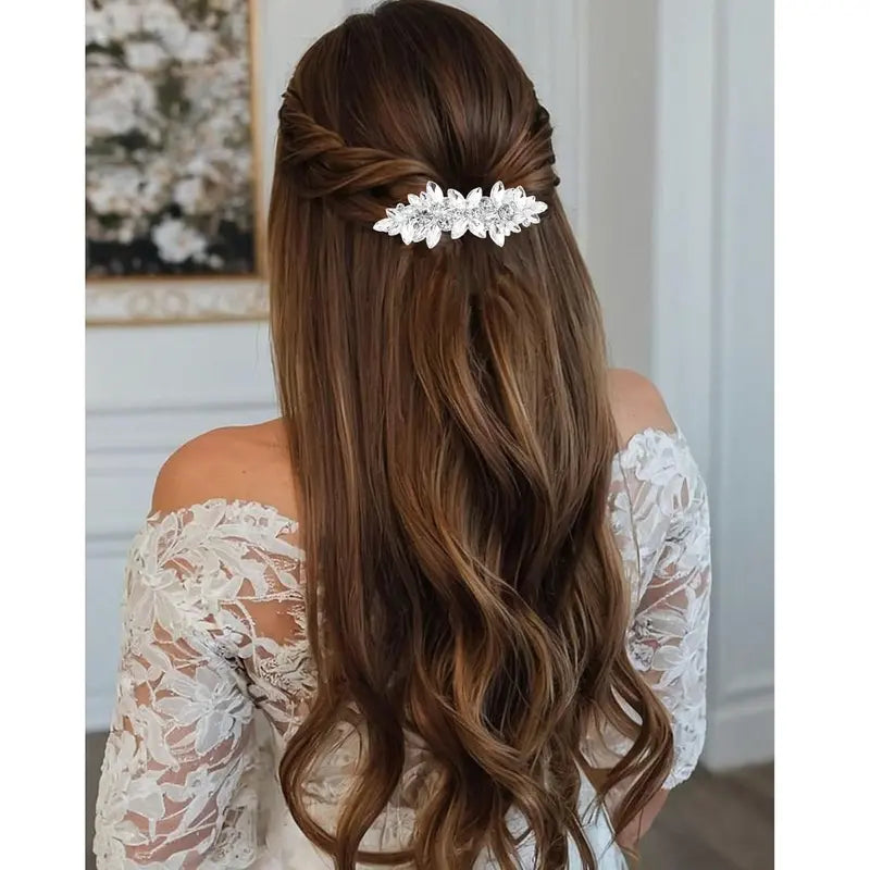 4 count Rhinestone Hair Clips for Women Hair Barrettes  Bridal hair accessories for Wedding Party Everyday