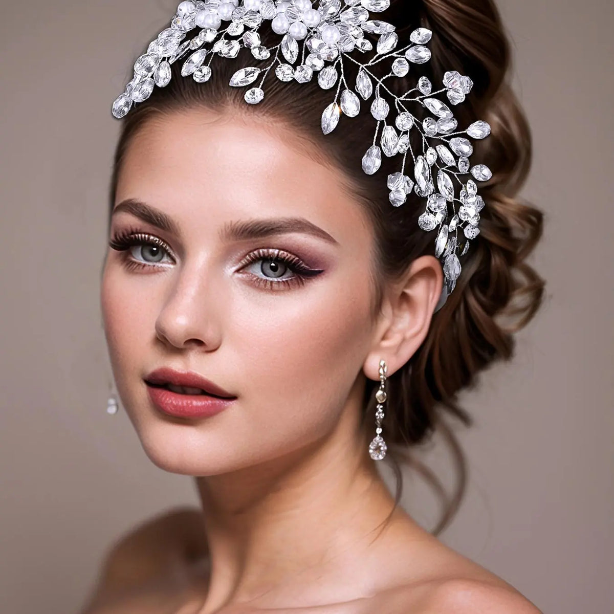 Faux Pearl Decorated Headband Decoration, Elegant Bridal Headwear for Wedding Bridal Party Formal Occasions, Fashion Hair Accessories for Women
