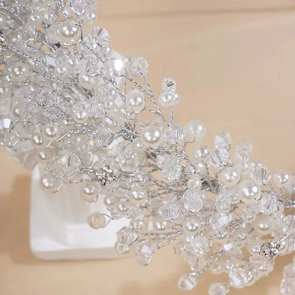 Luxury Pearl Crystal Bridal Tiara Headband