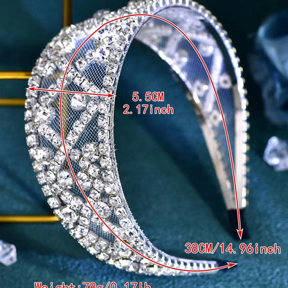 Rhinestone Decorated Bridal Headband, Elegant Bridal Headwear for Wedding Bridal Party Formal Occasions, Fashion Hair Accessories for Women