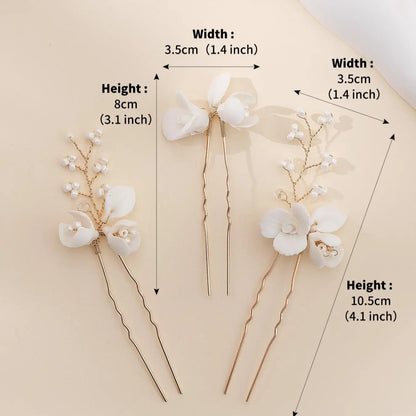 Flower Design Hair Pin, Elegant Hair Accessories for Wedding Bridal Party Formal Occasions, Fashion Hair Accessories for Women & Girls