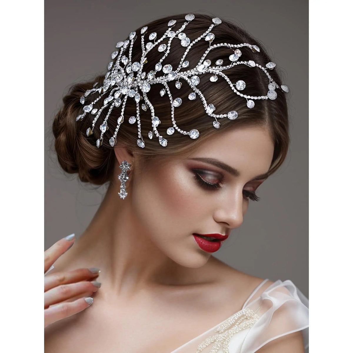 Rhinestone Decorated Bridal Headband, Elegant Bridal Headwear for Wedding Bridal Party Formal Occasions, Fashion Hair Accessories for Women