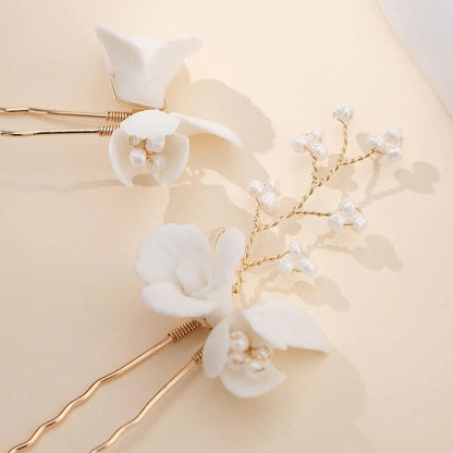 Flower Design Hair Pin, Elegant Hair Accessories for Wedding Bridal Party Formal Occasions, Fashion Hair Accessories for Women & Girls