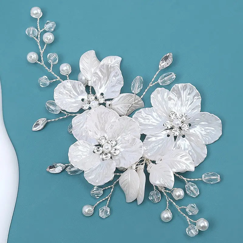 Handmade Pearl Bridal Hairpin - Alloy Stone Crystal Clip, Wedding Hair Accessory for Brides