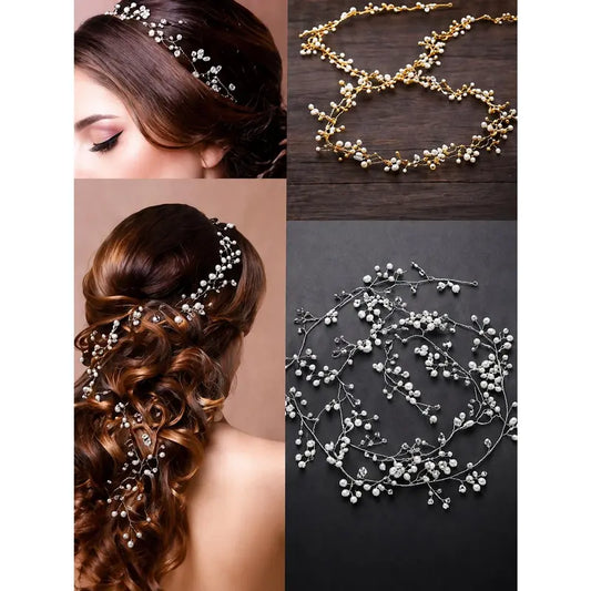 Women's Artisan-Made Sparkling Pearl Hair Clip Set - Set of 2, Artisan's Skill Crafted, Lightweight Secure Hold, Unique Design, Bridal Shower/Ceremony Accessory, Thoughtful Gift Idea