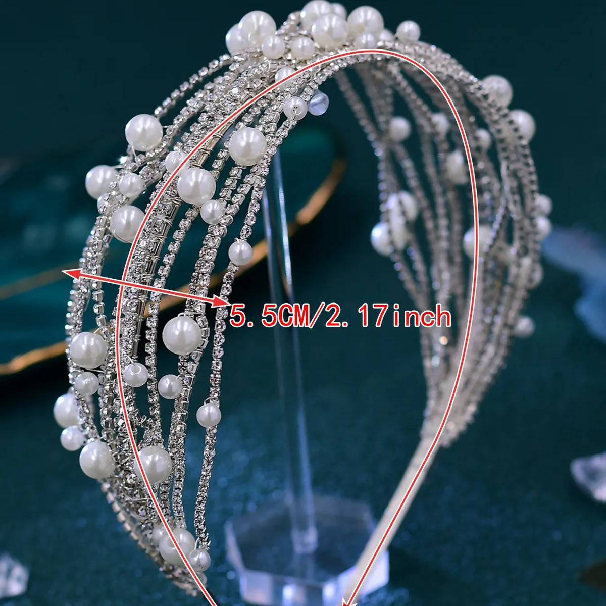 Women's Elegant Headband with Faux Pearls Decoration, Perfect for Weddings & Photography, All-Season Accessory for Special Occasions