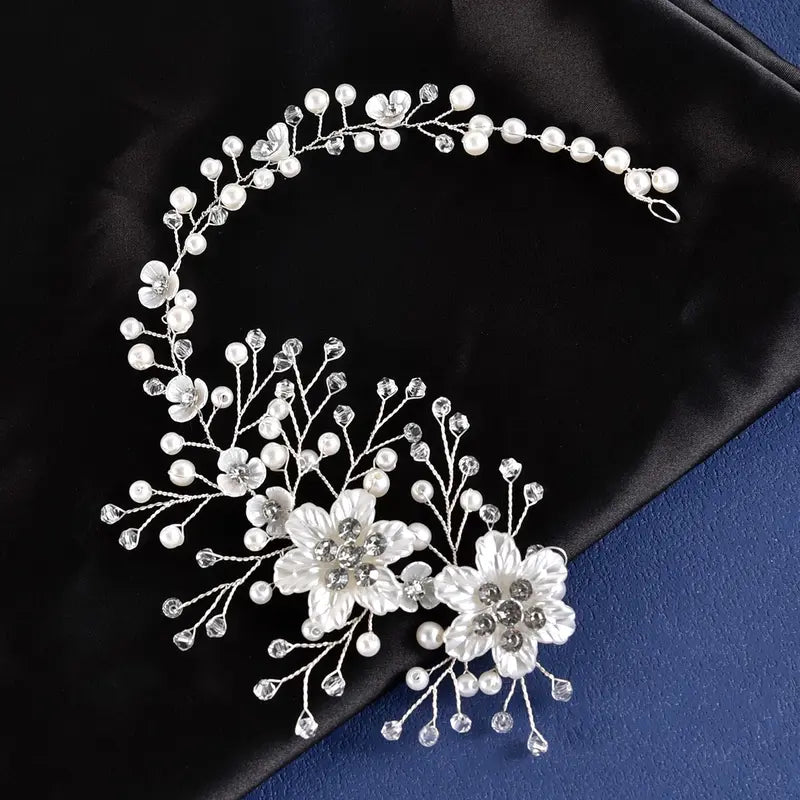 Sophisticated Women's Wedding Hair Band - Artificial Pearls, Alloy, and Resin, Lightweight and Stylish Bridal Accessory