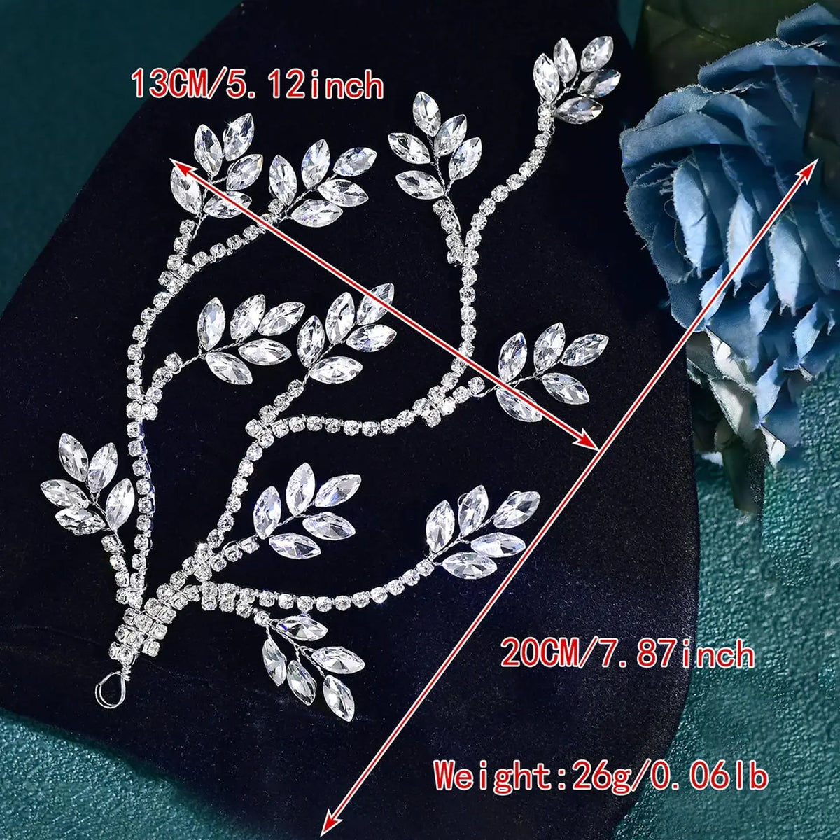 Elegant Rhinestone Decorated Leaf Design Headband, Exquisite Trendy Bridal Headwear, Fashionable Hair Accessories for Wedding Party Decoration, Hairpiece
