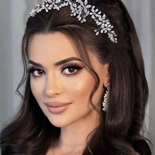 Women's Pearl Rhinestone Hair Comb Boho Style Bridal Wedding Party Dance Headpiece, Ditsy Floral Design, All Seasons Accessory, Bridal Headwear