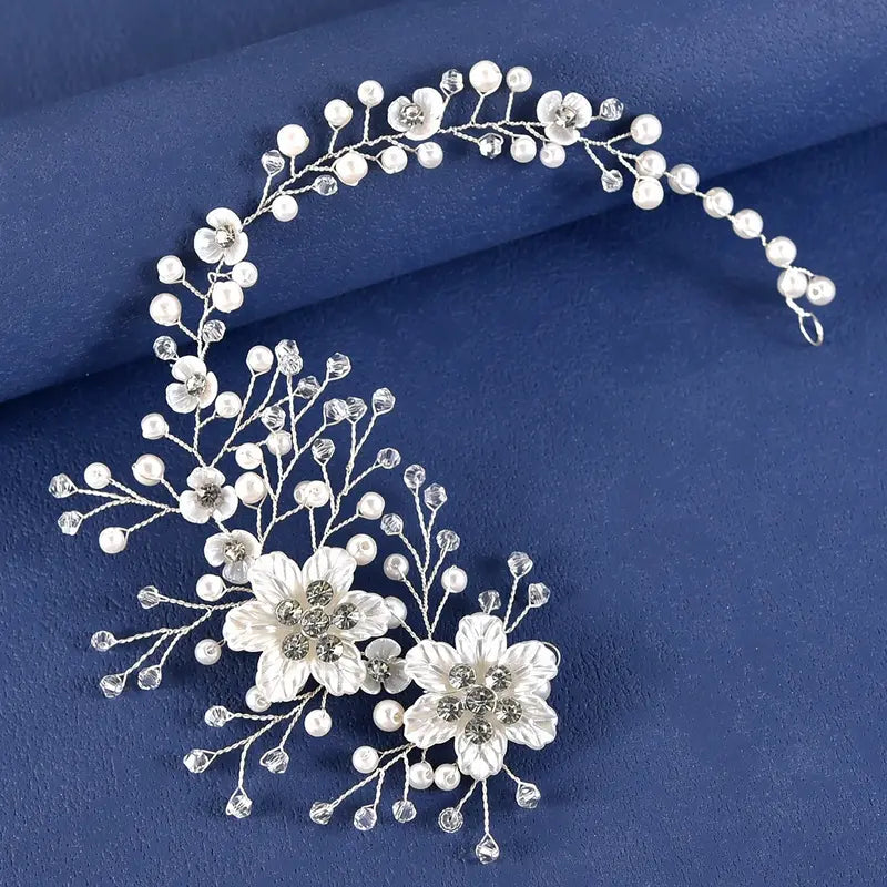 Sophisticated Women's Wedding Hair Band - Artificial Pearls, Alloy, and Resin, Lightweight and Stylish Bridal Accessory