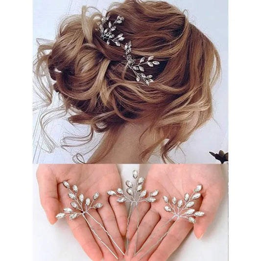 Women's 3PCS Good Quality Handmade Craft Bridal Hair Clips - Rhinestone,Crystal,Alloy Pearl Embellished Elegant Hair Pins - Wedding Ceremony,Bridal Shower Formal Event Accessories - Free Size