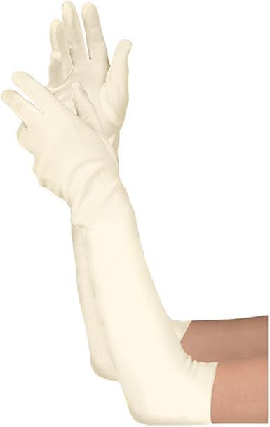 Long Opera Satin Gloves for Women Costume Elbow Length 1920s Dress, 21 inch
