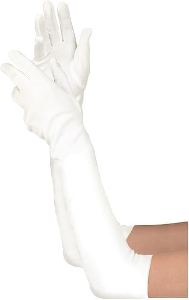 Long Opera Satin Gloves for Women Costume Elbow Length 1920s Dress, 21 inch