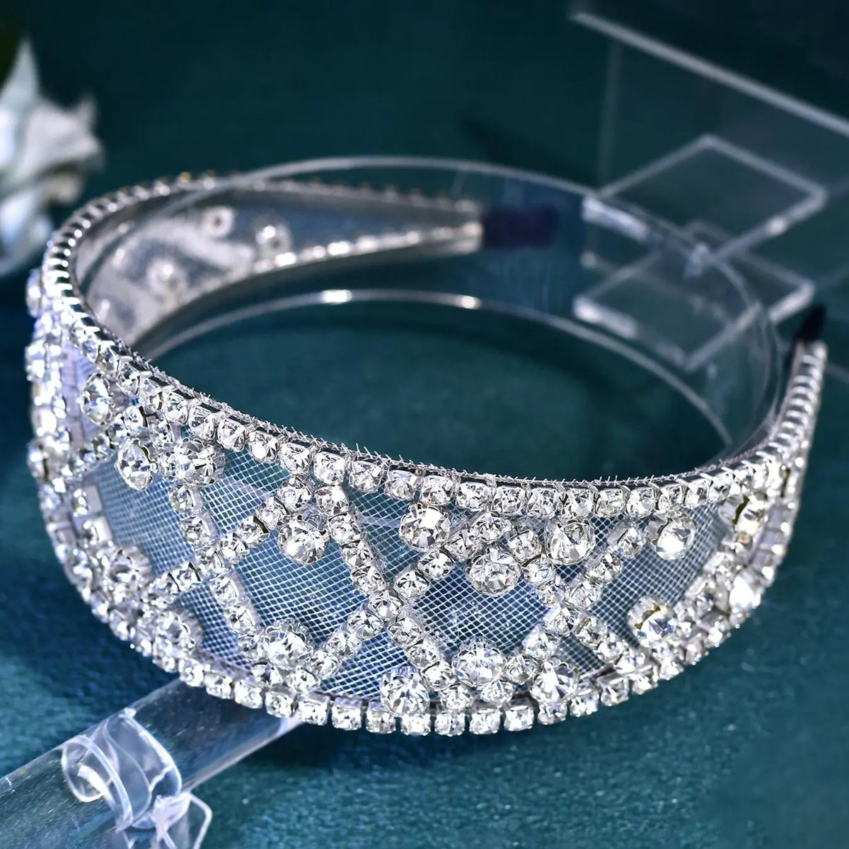 Rhinestone Decorated Bridal Headband, Elegant Bridal Headwear for Wedding Bridal Party Formal Occasions, Fashion Hair Accessories for Women