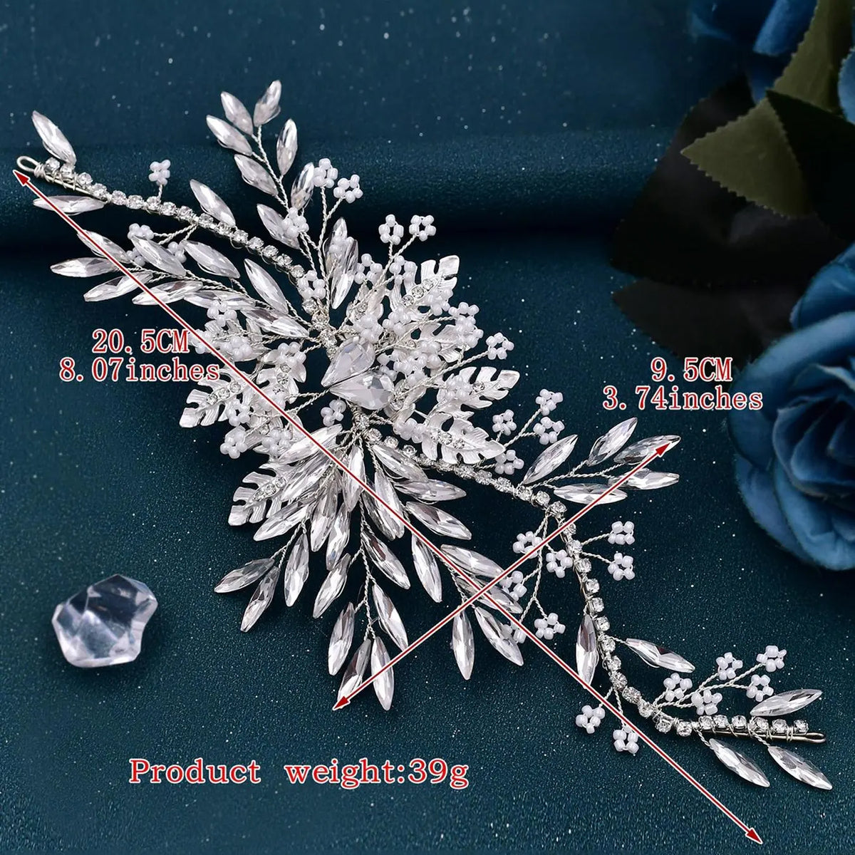 Rhinestone Decorated Bridal Headwear Tiara, Elegant Snowflake Design Hair Accessories for Wedding Bridal Party Formal Occasions, Fashion Hair Accessories for Women