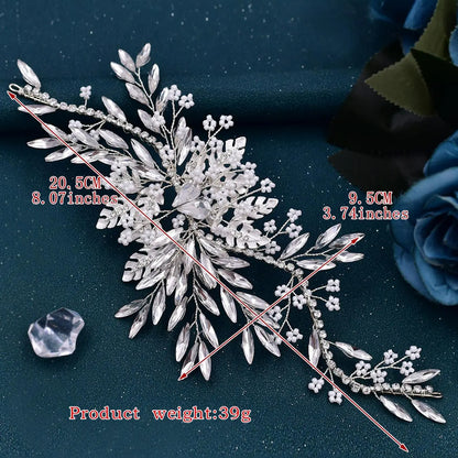 Rhinestone Decorated Bridal Headwear Tiara, Elegant Snowflake Design Hair Accessories for Wedding Bridal Party Formal Occasions, Fashion Hair Accessories for Women