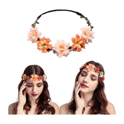 6PCS Boho Flower Crown Set Wedding Hair Wreaths Bridal Bridesmaid Headpieces