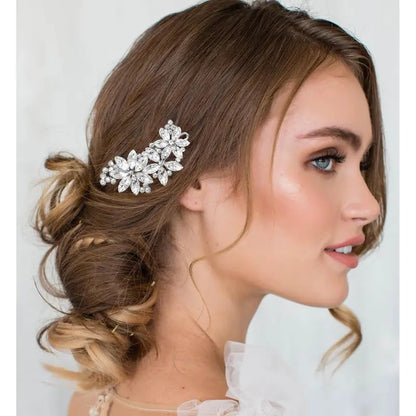 4 count Rhinestone Hair Clips for Women Hair Barrettes  Bridal hair accessories for Wedding Party Everyday