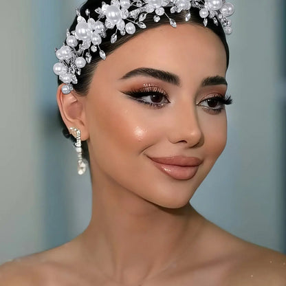 Elegant Pearl Rhinestone Bridal Headband, Perfect for Weddings Birthdays Parties Daily Wear Vacation, Fashionable High-End Hair Accessory