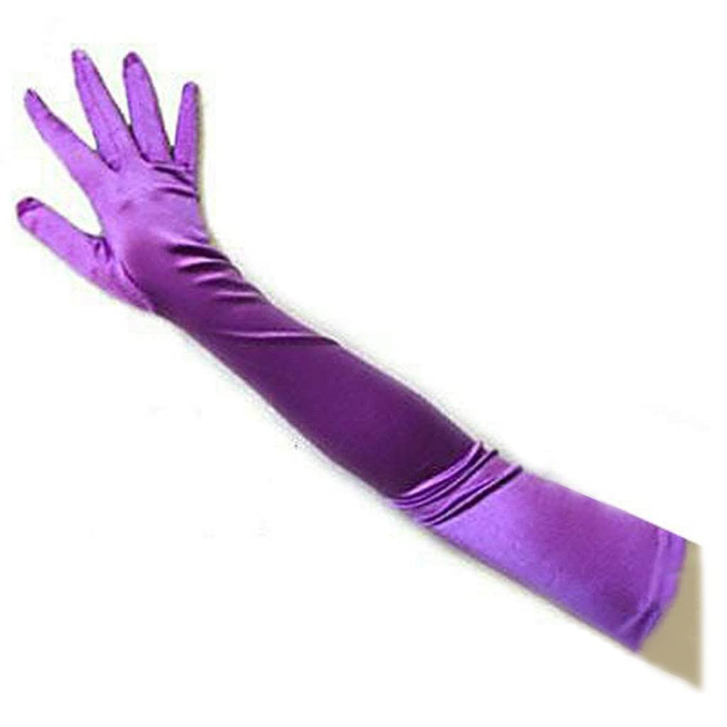 SACASUSA 23" Extra Long Super Stretch Over the Elbow Party Bridal Dance Sexy Satin Gloves A-Grade Quality 16BL 58cm