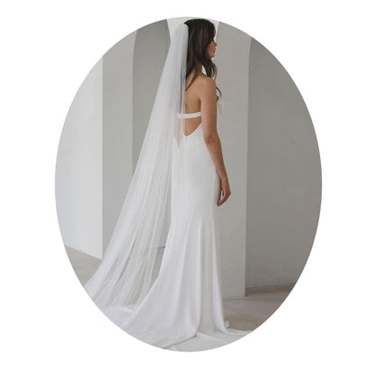 Foyte Cathedral Length Veil Bride Wedding Veils 1 Tier Bridal Long Tulle Chapel Veils for Women