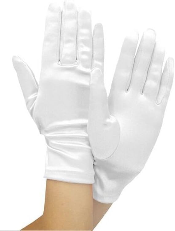 Shiny Stretch Satin Dress Gloves Wrist Length 2BL Over 12 years old