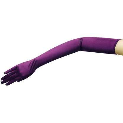 23.5" Long Shiny Stretch Satin Dress Gloves Opera Length 16BL