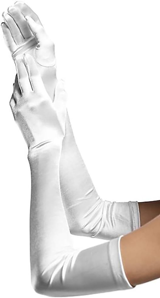 SACASUSA 23" Extra Long Super Stretch Over the Elbow Party Bridal Dance Sexy Satin Gloves A-Grade Quality 16BL 58cm