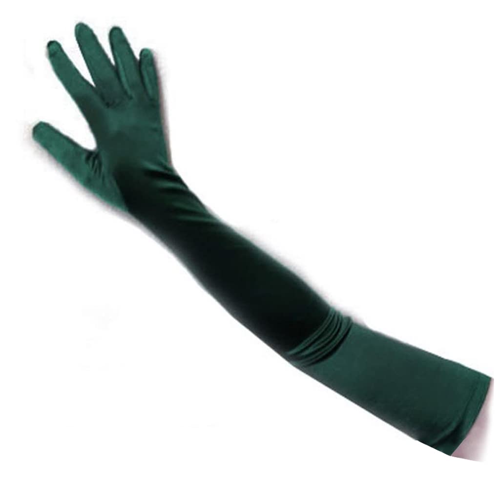 SACASUSA 23" Extra Long Super Stretch Over the Elbow Party Bridal Dance Sexy Satin Gloves A-Grade Quality 16BL 58cm