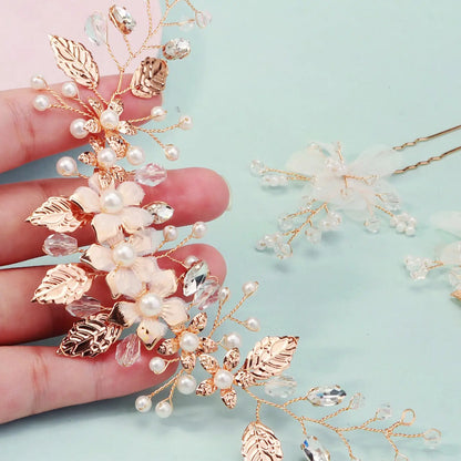 Handmade Braided Bridal Headpiece, Elegant Floral Hairband, Perfect Wedding & Bridesmaid Accessory, Unique Handcrafted Design