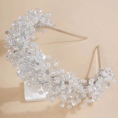 Luxury Pearl Crystal Bridal Tiara Headband