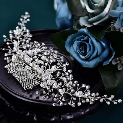 Rhinestone Decorated Hair Comb, Elegant Bridal Headwear for Wedding Bridal Party Formal Occasions, Fashion Hair Accessories for Women