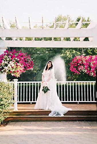 Ursumy Gorgeous Wedding Lace Veils Floral Long Cathedral Veils for Brides Soft Tulle Bridal Veil with Comb 118" (Ivory)
