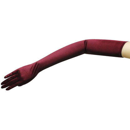 23.5" Long Shiny Stretch Satin Dress Gloves Opera Length 16BL