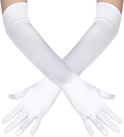 BABEYOND Long Opera Gloves for Women 1920s Elbow Length Satin Gloves