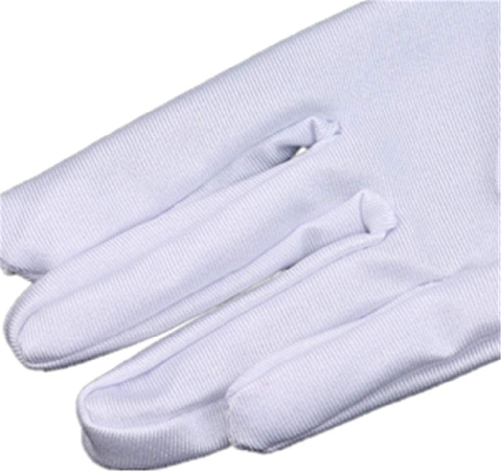 DreamHigh Women's Evening Party Mittens 21" Long Black/White Satin Finger Gloves