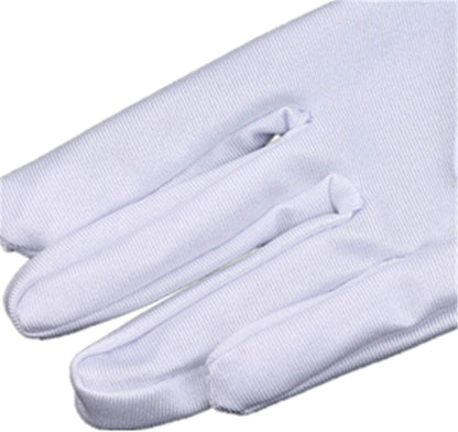 DreamHigh Women's Evening Party Mittens 21" Long Black/White Satin Finger Gloves