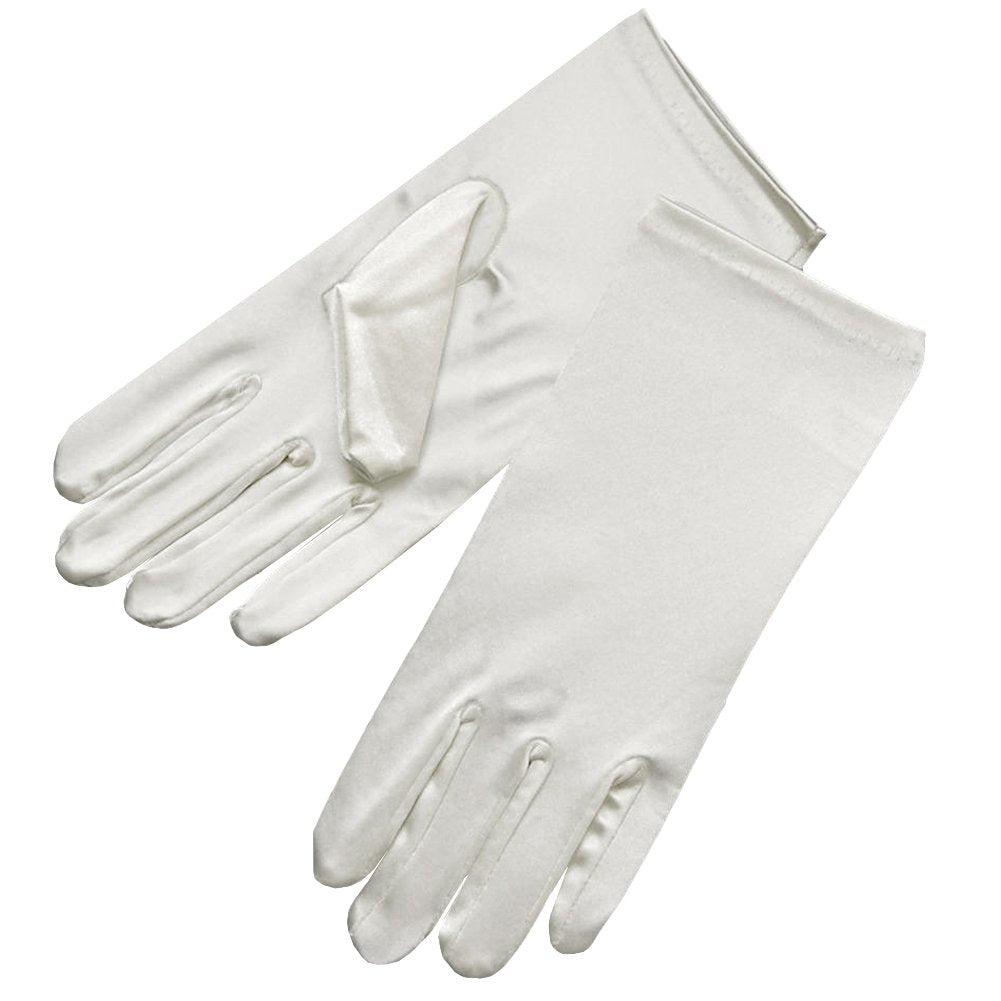 Shiny Stretch Satin Dress Gloves Wrist Length 2BL Over 12 years old
