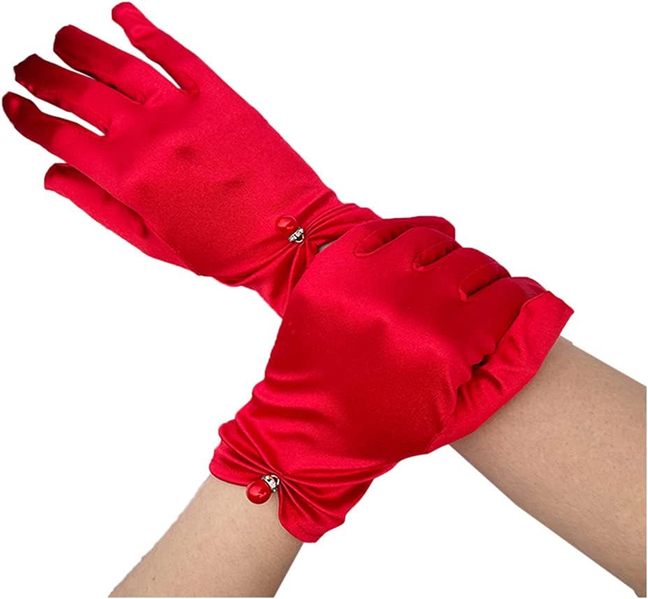 Satin Wedding Dress for Women Opera Party 1920s Gloves Wrist Length Gloves