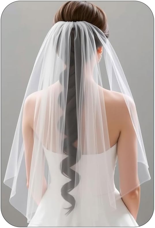 1 Tier Bride Wedding Veils White Elbow Length Short Bridal Veil Bachelorette Tulle Veils with Comb for Women