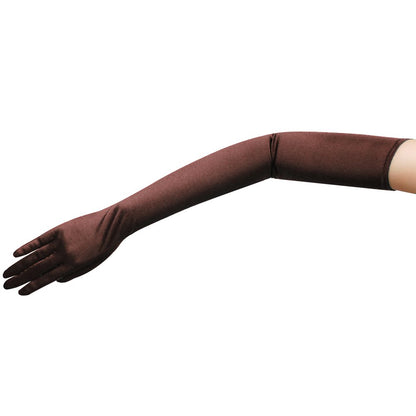 23.5" Long Shiny Stretch Satin Dress Gloves Opera Length 16BL