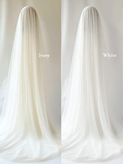 Foyte Cathedral Length Veil Bride Wedding Veils 1 Tier Bridal Long Tulle Chapel Veils for Women