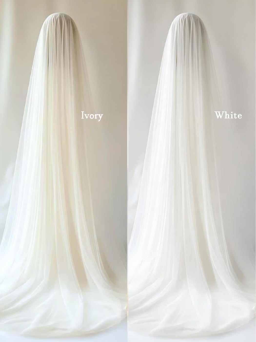 Foyte Cathedral Length Veil Bride Wedding Veils 1 Tier Bridal Long Tulle Chapel Veils for Women