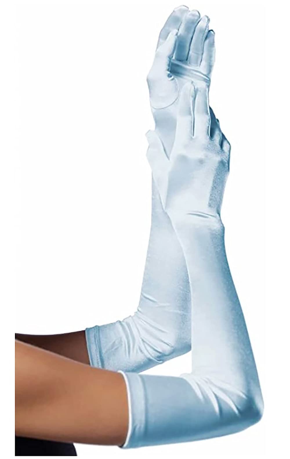 SACASUSA 23" Extra Long Super Stretch Over the Elbow Party Bridal Dance Sexy Satin Gloves A-Grade Quality 16BL 58cm