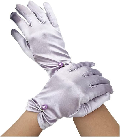 Satin Wedding Dress for Women Opera Party 1920s Gloves Wrist Length Gloves